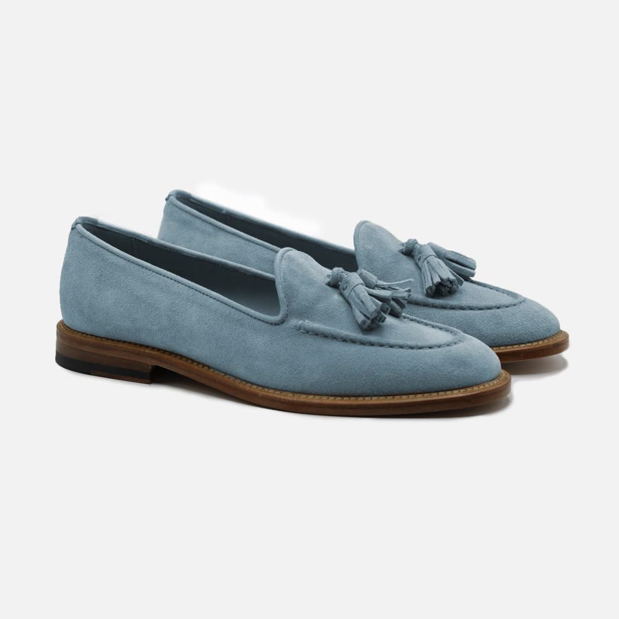 Veronica, scamosciato celeste da donna